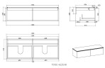 База под раковину Vincea  Luxe 1400 подвесная, 2 выкатных ящика soft close, натуральный орех