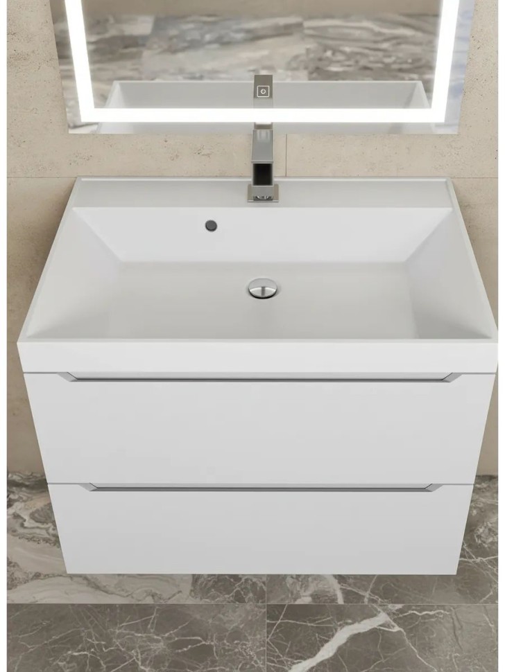 Раковина для ванной 70 см, Uperwood Classic, белая глянцевая