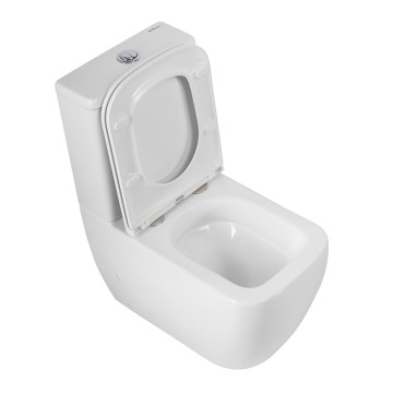 Чаша унитаза безободкового со смывом "Торнадо" с сиденьем BelBagno LUCE-TOR BB2197CP-TOR/SC