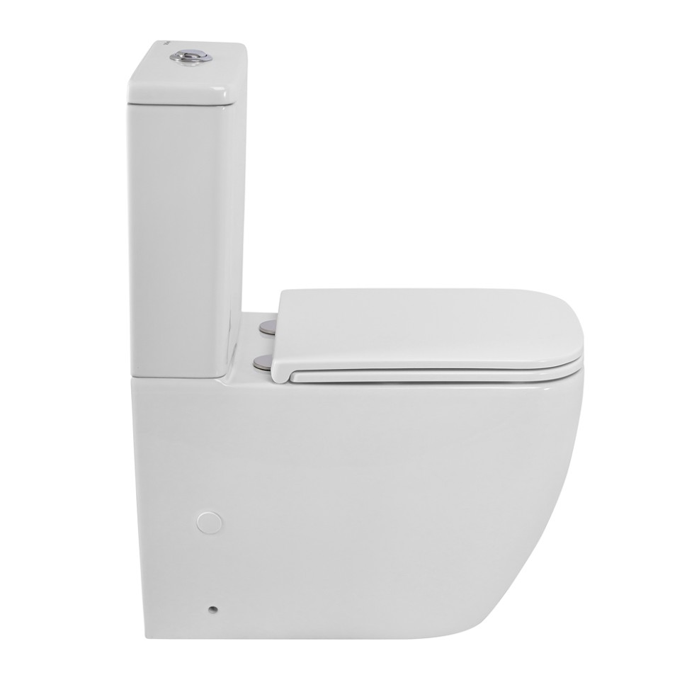 Чаша унитаза безободкового со смывом "Торнадо" с сиденьем BelBagno LUCE-TOR BB2197CP-TOR/SC