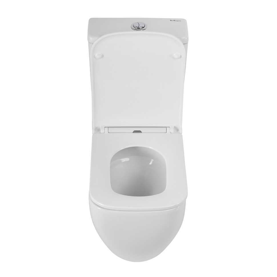 Чаша унитаза безободкового со смывом "Торнадо" с сиденьем BelBagno LUCE-TOR BB2197CP-TOR/SC