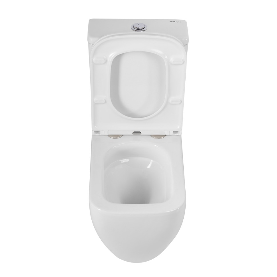 Чаша унитаза безободкового со смывом "Торнадо" с сиденьем BelBagno LUCE-TOR BB2197CP-TOR/SC