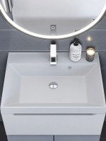 Раковина для ванной 80 см, Uperwood Classic Quartz, кварцевая, белая матовая, жасмин