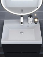 Раковина для ванной 80 см, Uperwood Classic Quartz, кварцевая, белая матовая, жасмин