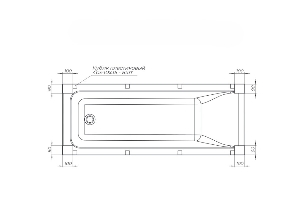 Акриловая ванна с каркасом Uperwood Infinity 180x70 см, белая
