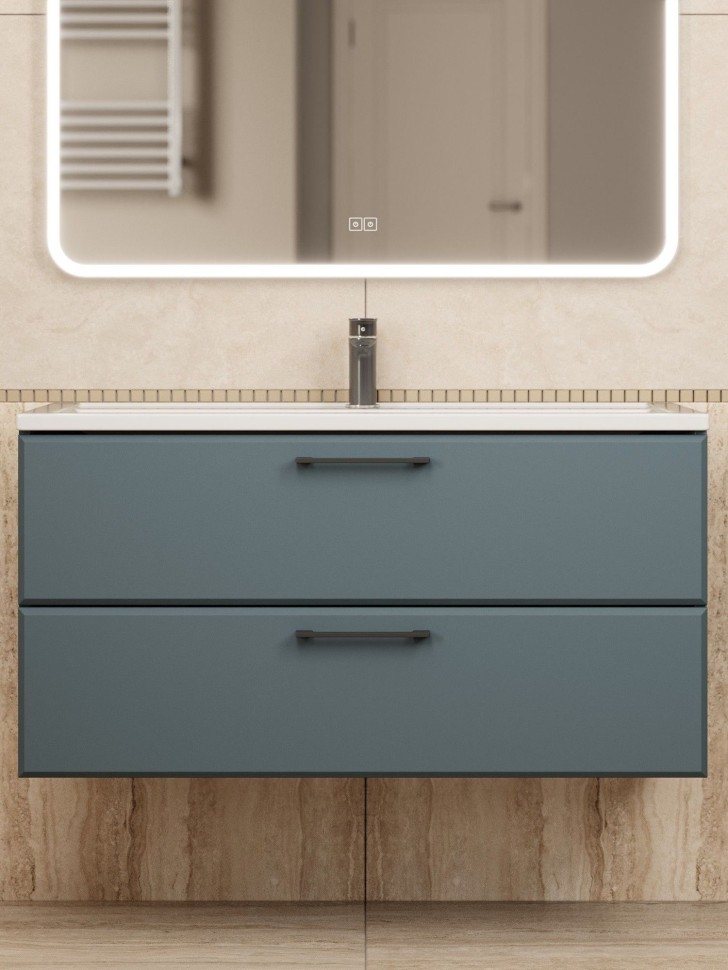 Тумба под раковину для ванной Uperwood Foster New 100 см, подвесная, серый графит