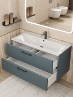 Тумба под раковину для ванной Uperwood Foster New 100 см, подвесная, серый графит