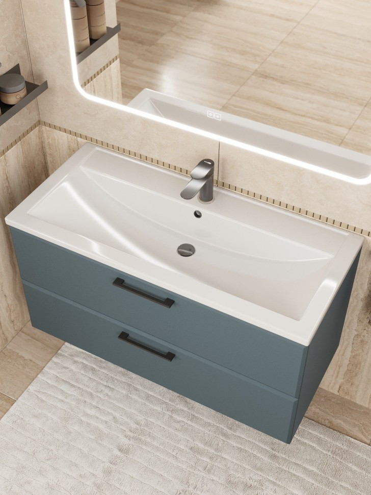 Тумба под раковину для ванной Uperwood Foster New 100 см, подвесная, серый графит