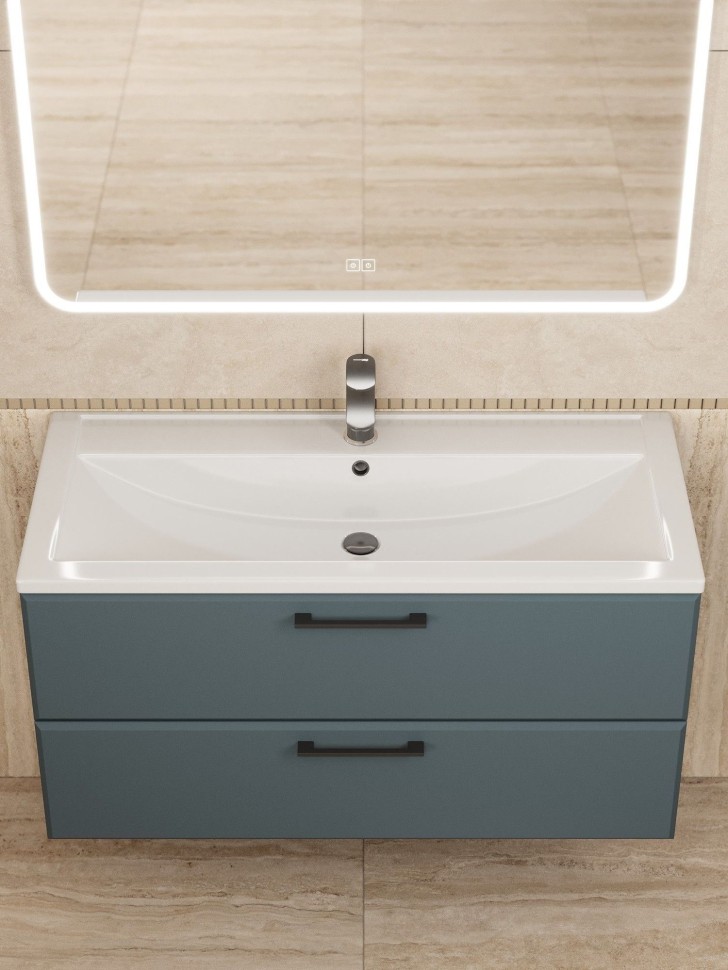 Тумба под раковину для ванной Uperwood Foster New 100 см, подвесная, серый графит