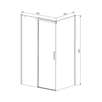 Душевой уголок Dice VSR-4D1016CL, 1600*1000, хром, стекло прозрачное