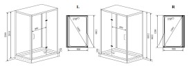 Timo Premium PURO H-511L-T-CH/C душевая кабина (90*120*220), шт, стульчик прозрачный