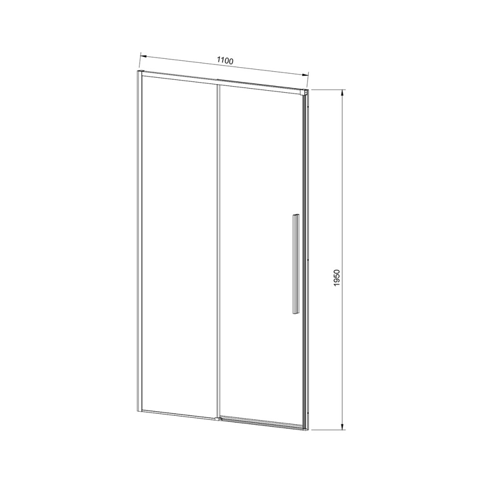 Душевая дверь Слим-Н (Slim-N) VDS-4SN110CLBN, 1100, брашированный никель, стекло прозрачное,