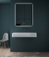 Зеркало LED VLM-3BE6007-2 600х700 c сенсорным выключателем и диммером, антизапотевание