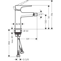 Смеситель для биде Hansgrohe Metropol со сливным клапаном Push-Open 32520990 золото