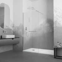 Душевая перегородка RGW 100х195 см WA-040 Хром, Прозрачное, 8 мм Easy Clean (35104010-11)