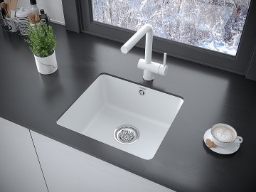 Мойка UNTER, IT-GRANIT, PM204543-WH, белый, 455х435, подст. мон. Paulmark