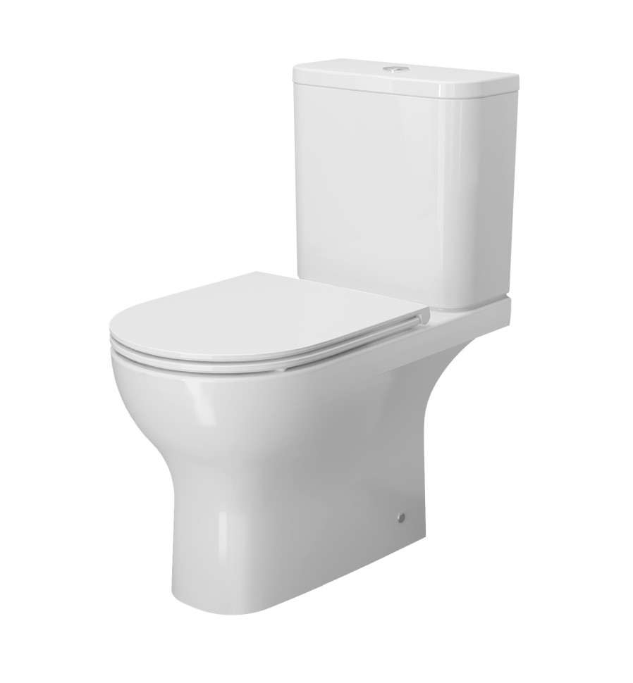Унитаз Abner 107K19001RS (670*360*780) напольный БЕЗОБОДКОВЫЙ, с тонкой крышкой, 3 места