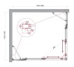 Душевой уголок BelBagno LUCE-AH-22-120/105-C-Cr