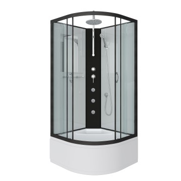 Душевая кабина Niagara Classic NG-6707-14BKTG (80х80х210) высокий поддон(40см),черный,стекло прозрачное,4 места