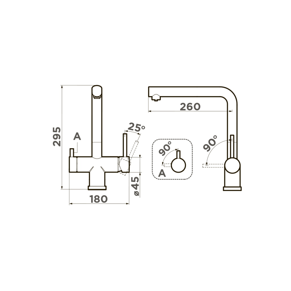 Смеситель для кухни Omoikiri Takamatsu-LG нерж. сталь/светлое золото