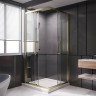 Душевой угол Veconi Premium Trento PTC-20G, 900Х900x2000, брашированное золото, стекло прозрачное
