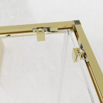 Душевой угол Veconi Evo 300 G, 1000х800x1950, золото брашинг, прозрачное стекло