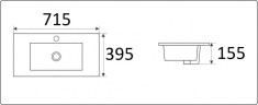 Умывальник CeramaLux 9393-70