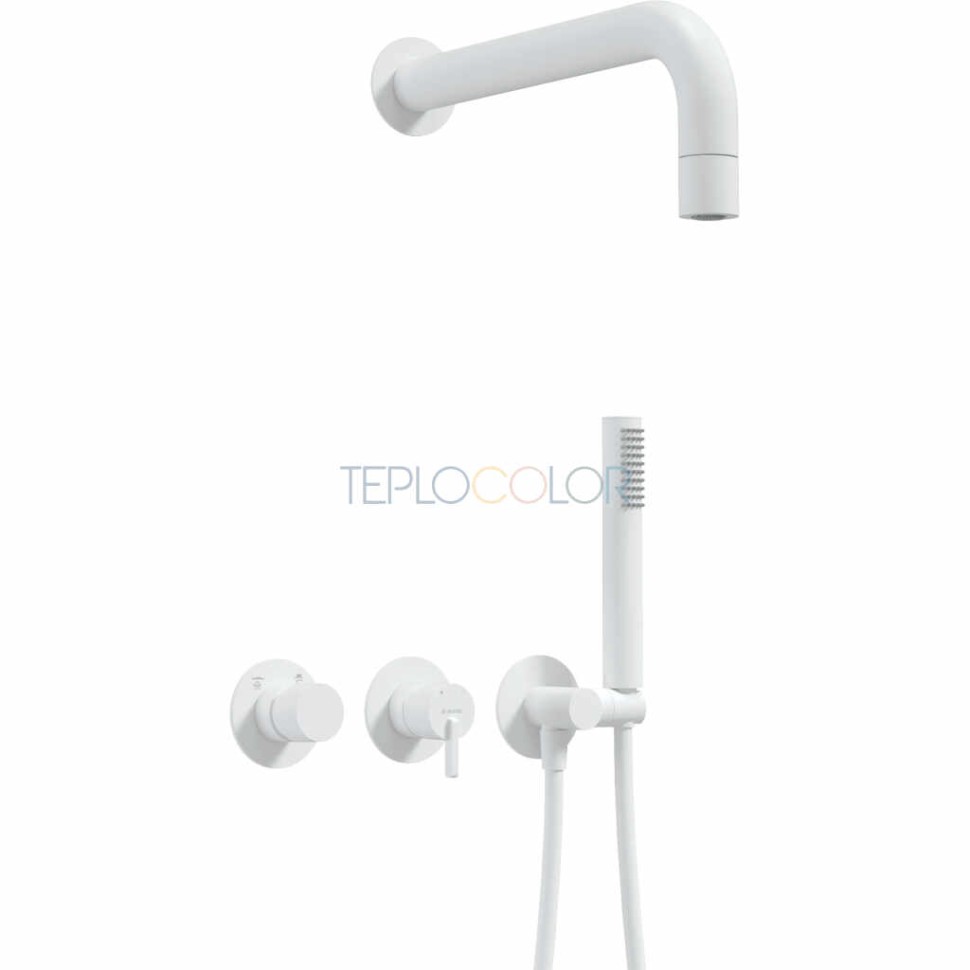 Набор для душа скрытого монтажа, с верхним душем - с горизонтальным смесителем