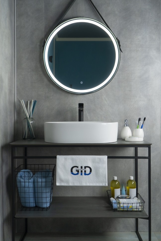 Раковина Gid N9025 51111 накладная белая 56x35x14