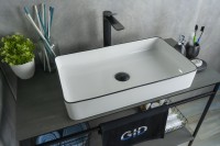 Раковина Gid Nc9399 52225 накладная белая / черная 60x34x11