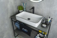 Раковина Gid Nc9399 52225 накладная белая / черная 60x34x11