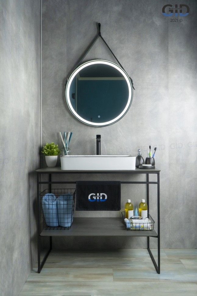 Раковина Gid Nc9399 52225 накладная белая / черная 60x34x11