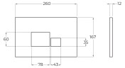 Кнопка смыва BelBagno BB074NERO, чёрная матовая