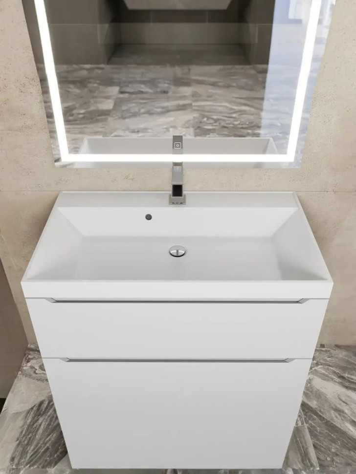 Раковина для ванной 80 см, Uperwood Classic, белая глянцевая