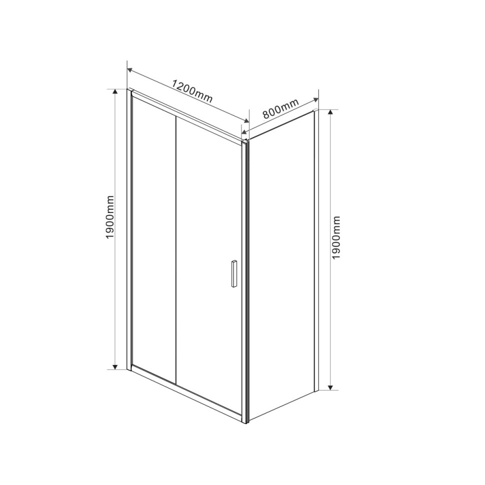 Душевой уголок Garda VSR-1G8012CLB, 1200*800, черный, стекло прозрачное
