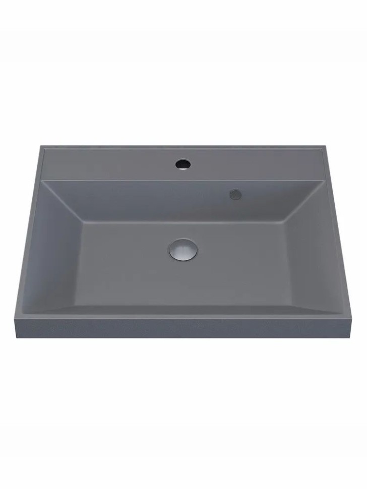 Раковина для ванной 80 см, Uperwood Classic Quartz, кварцевая, серая матовая, бетон