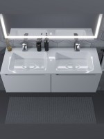 Раковина для ванной Uperwood Modul 122х45х12 см, белая глянцевая