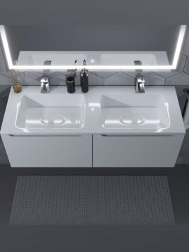 Раковина для ванной Uperwood Modul 122х45х12 см, белая глянцевая