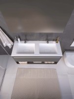 Раковина для ванной Uperwood Modul 122х45х12 см, белая глянцевая