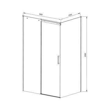 Душевой уголок Дайс (Dice) VSR-4D1016CLB, 1600*1000, черный, стекло прозрачное