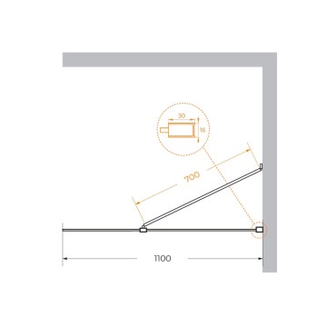 Душевая перегородка универсальная LIBERTA-L-1-TB-110-BR-Cr