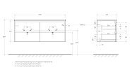 База под раковину подвесная BelBagno KRAFT-1200-4C-SO-2-RNN Rovere Nebrasca Nature