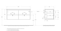 База под раковину подвесная BelBagno KRAFT-1200-4C-SO-2-RNN Rovere Nebrasca Nature