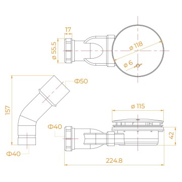 Сифон для поддонов RGW S-17B (44241700-04)