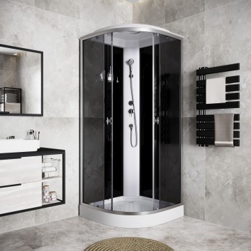 Душевая кабина Niagara Eco E80/13/TN (80х80х215) низкий поддон(13см),стекло тонированное,3 места
