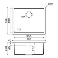Кухонная мойка Omoikiri Yamakawa 55-U/I-CN Artceramic/canyon