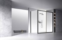 Душевой угол Veconi Rovigo RV-060B, 1800х800х1950, черный, стекло прозрачное