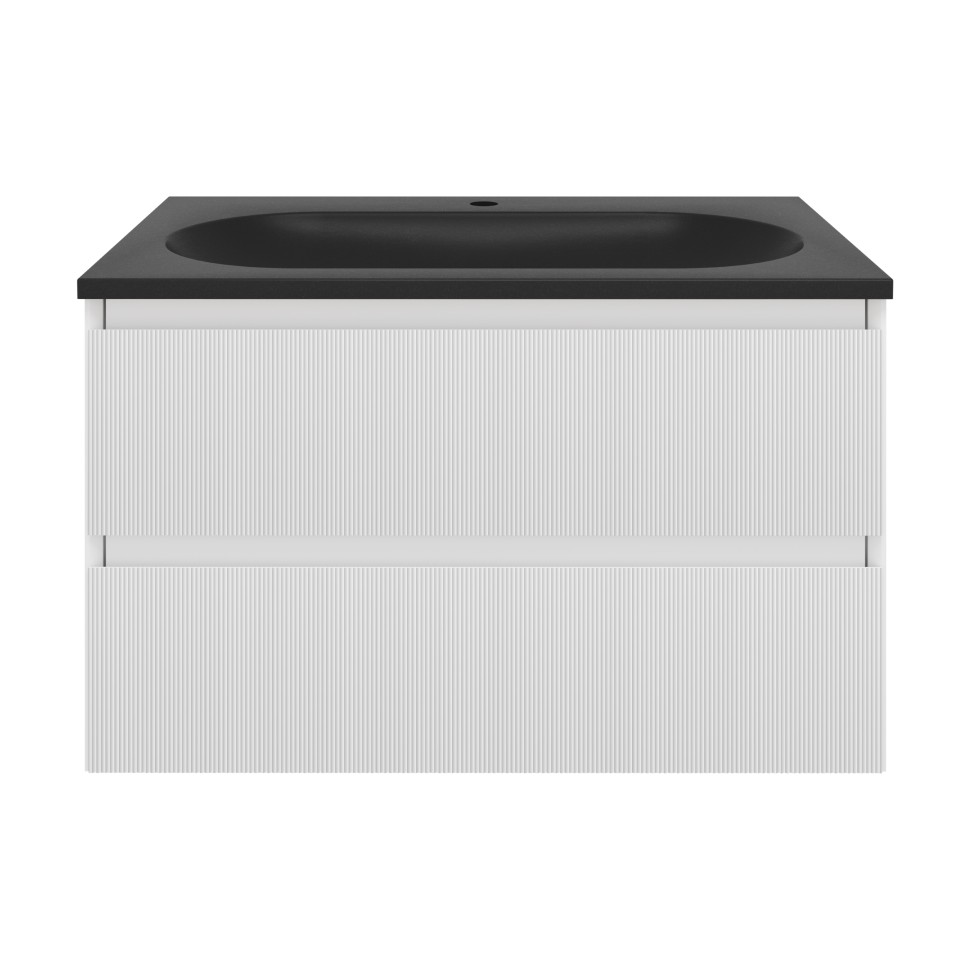 База под раковину Welle 800 подвесная, 2 выкатных ящика soft-close, M.White