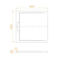 Душевой поддон квадратный RGW STL-W Белый 900x900