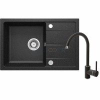 Гранитная мойка со смесителем, 1-чаша с осушкой
